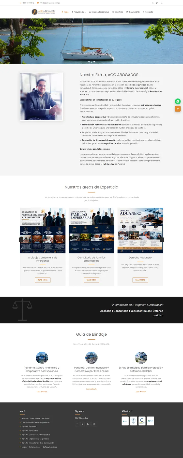 Diseño de la página web de ACC Abogados
