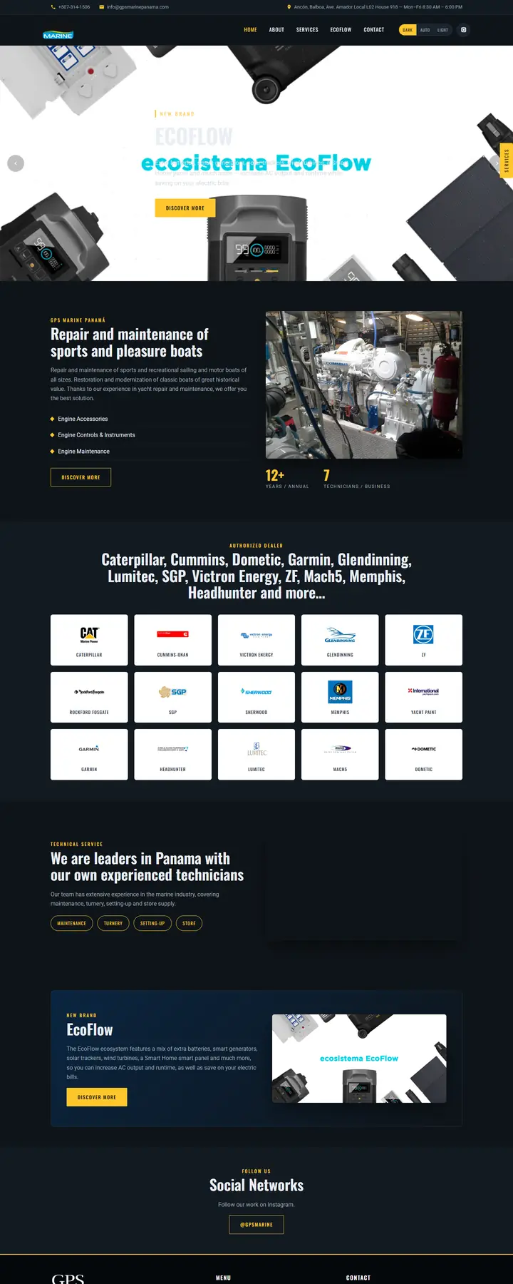 Diseño de la página web de GPS Marine Panamá